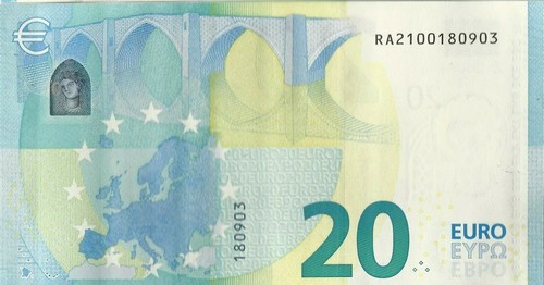 Euro banknote circulated - banknote,